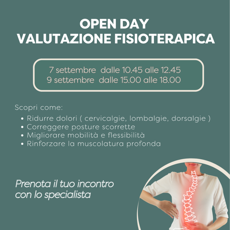 Open Day Fisioterapia 7-9 settembre verde